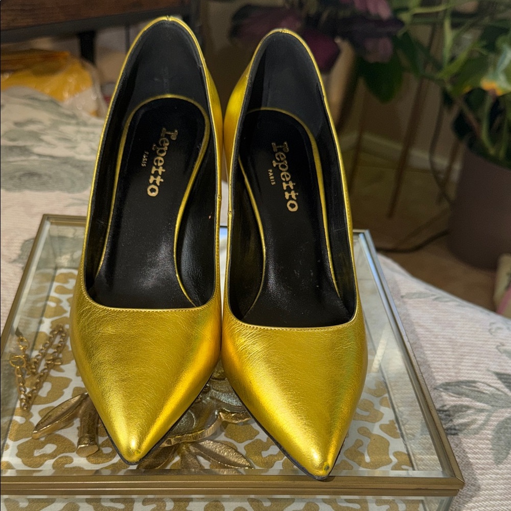 Repetto Shiny Yellow Heels